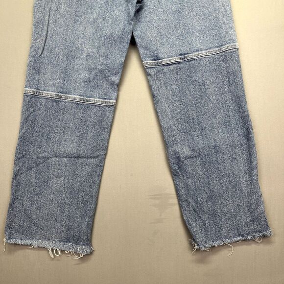Wild Fable High Rise Straight Leg Jeans Women’s Size 8 Blue Button‎ Fly Raw Hem - Picture 13 of 14